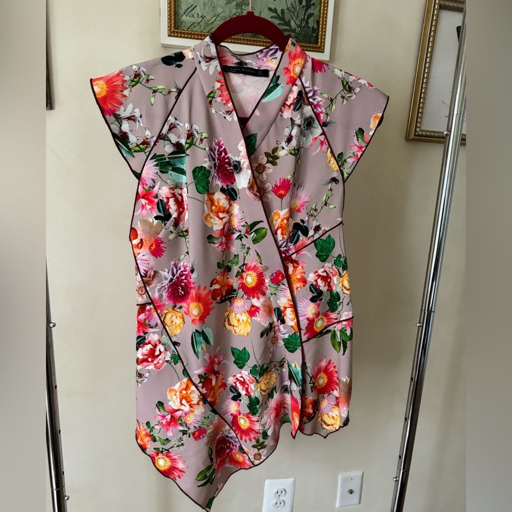 ZARA Womens Kimono V-Neck Blouse